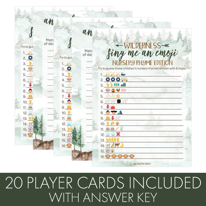 Little Adventurer: Baby Shower Game - Sing Me An Emoji and Animal Pregnancy Match - Two Game Bundle - 20 Dual Sided Cards - Distinctivs Party