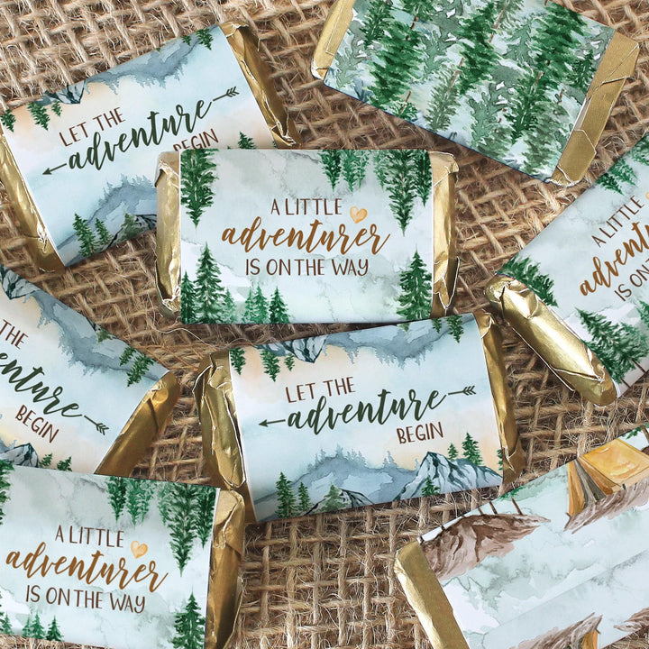 Little Adventurer - Baby Shower Hershey's Miniatures Candy Bar Wrappers Stickers - 45 Pack - Distinctivs Party