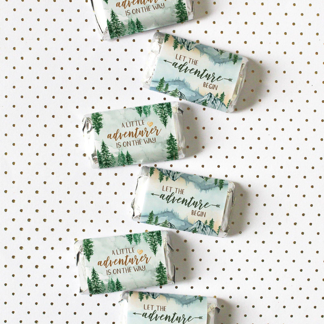 Little Adventurer - Baby Shower Hershey's Miniatures Candy Bar Wrappers Stickers - 45 Pack - Distinctivs Party