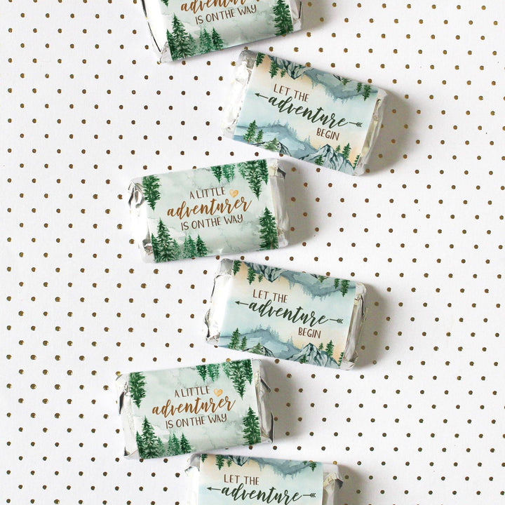 Little Adventurer - Baby Shower Hershey's Miniatures Candy Bar Wrappers Stickers - 45 Pack - Distinctivs Party
