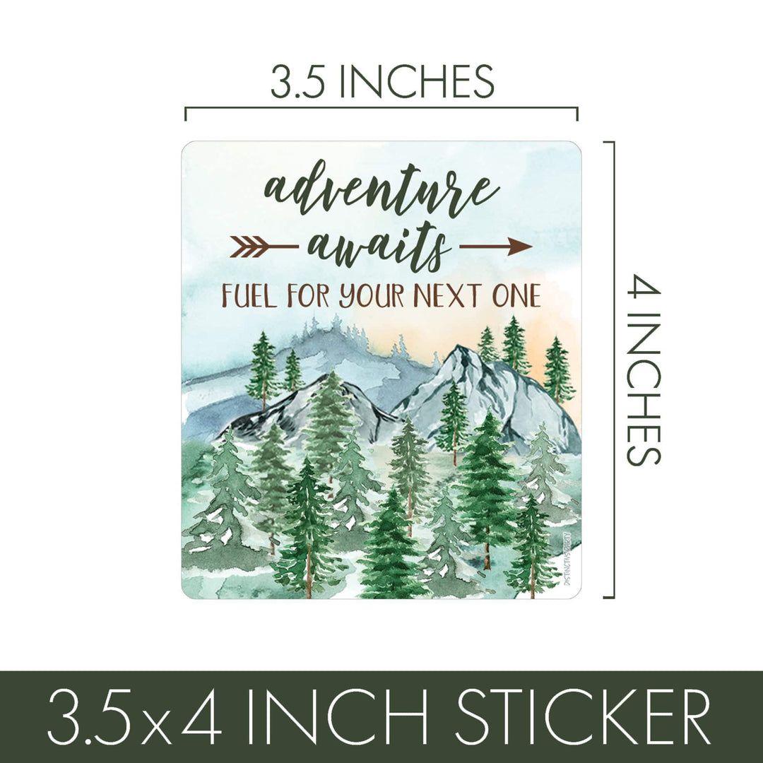 Little Adventurer Baby Shower Party Favor Trail Mix Bag Stickers | National Park Party Favors, Mountain Baby Theme Snack Bag Chip Labels - Distinctivs Party