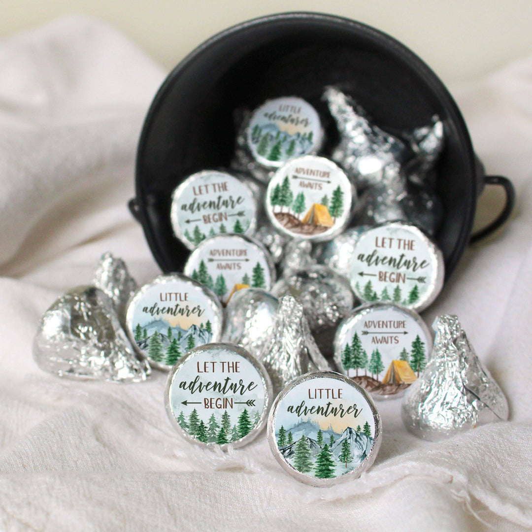 Little Adventurer - Baby Shower Stickers - Fits on Hershey's Kisses - 180 Pack - Distinctivs Party