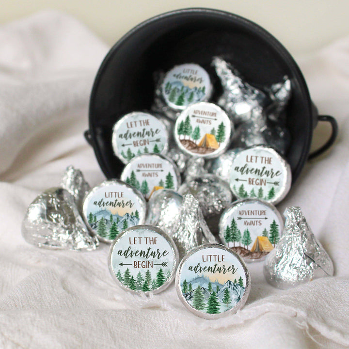 Little Adventurer - Baby Shower Stickers - Fits on Hershey's Kisses - 180 Pack - Distinctivs Party