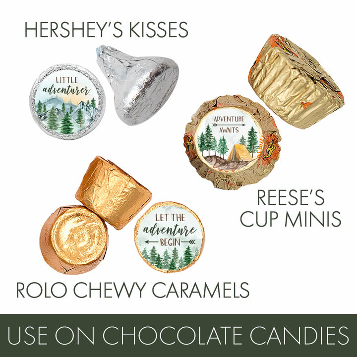 Little Adventurer - Baby Shower Stickers - Fits on Hershey's Kisses - 180 Pack - Distinctivs Party