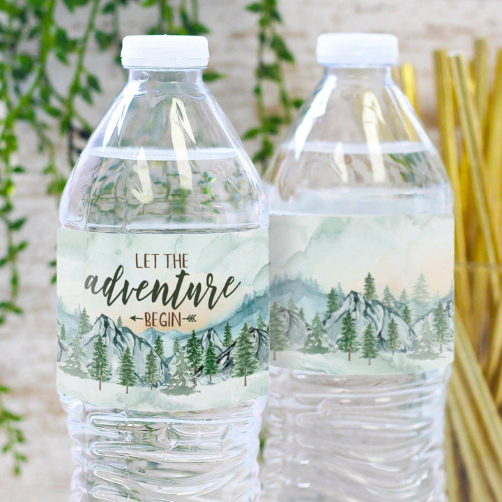 Little Adventurer -  Baby Shower Water Bottle Label Stickers - Waterproof - 24 Pack - Distinctivs Party