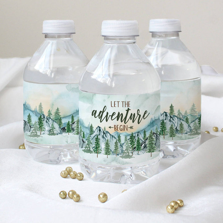 Little Adventurer -  Baby Shower Water Bottle Label Stickers - Waterproof - 24 Pack - Distinctivs Party