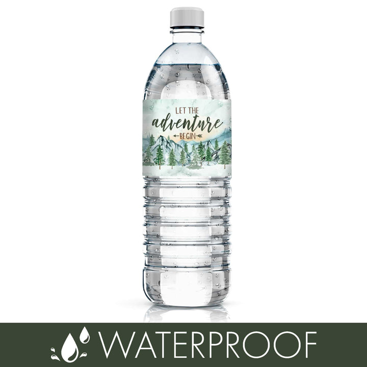 Little Adventurer -  Baby Shower Water Bottle Label Stickers - Waterproof - 24 Pack - Distinctivs Party