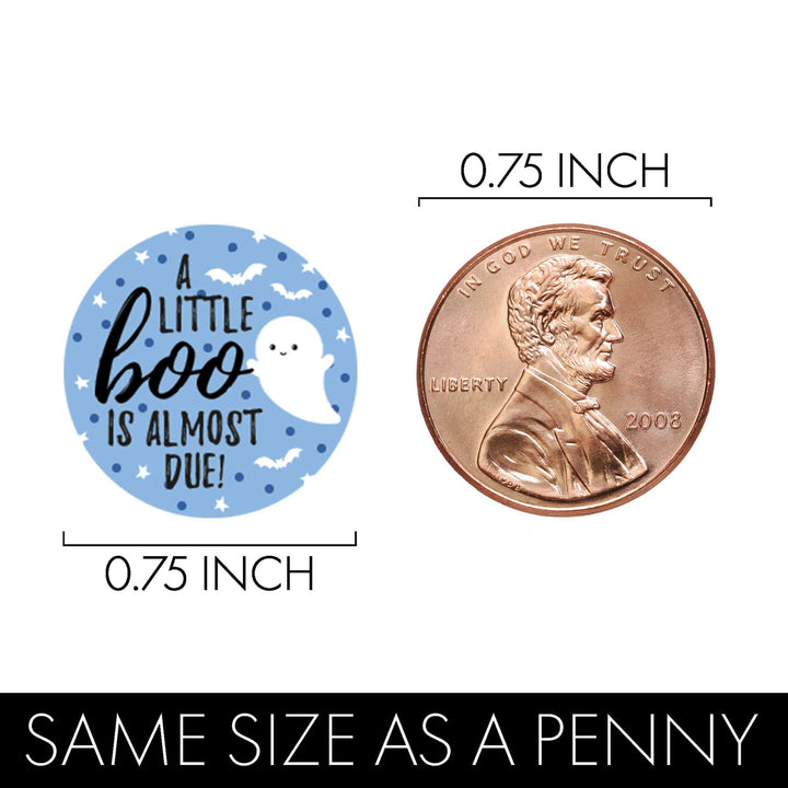 Little Boo: Blue - Boy Baby Shower - Fall Party Favor Stickers - Fits on Hershey's Kisses - 180 Stickers - Distinctivs Party