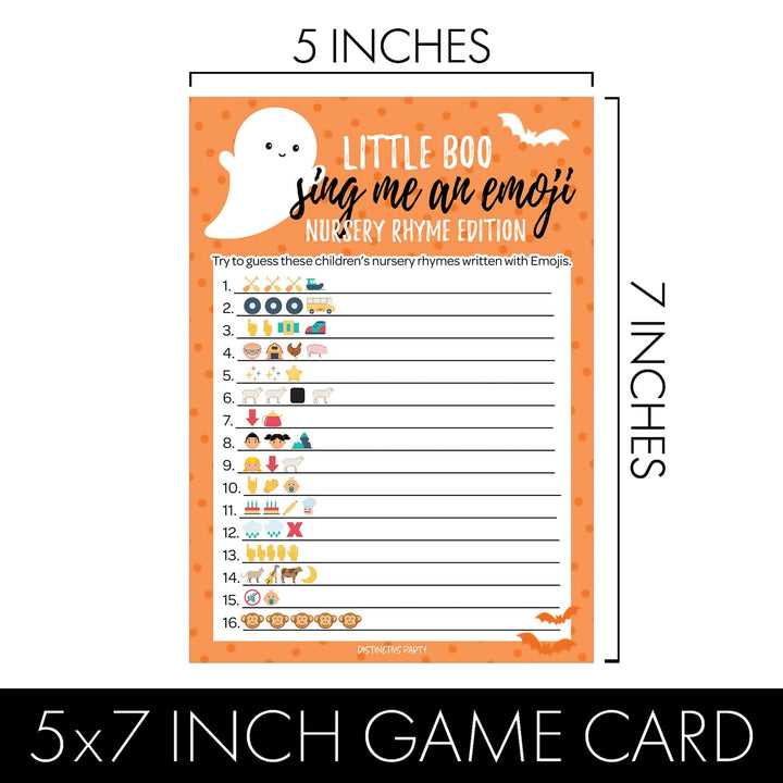Little Boo: Orange - Baby Shower Game - Fall Sing Me An Emoji and Animal Pregnancy Match - Two Game Bundle - 20 Dual Sided Cards - Distinctivs Party