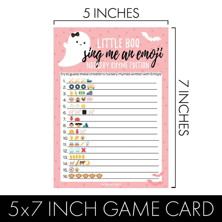 Little Boo: Pink - Baby Shower Game - Fall Sing Me An Emoji and Animal Pregnancy Match - Two Game Bundle - 20 Dual Sided Cards - Distinctivs Party