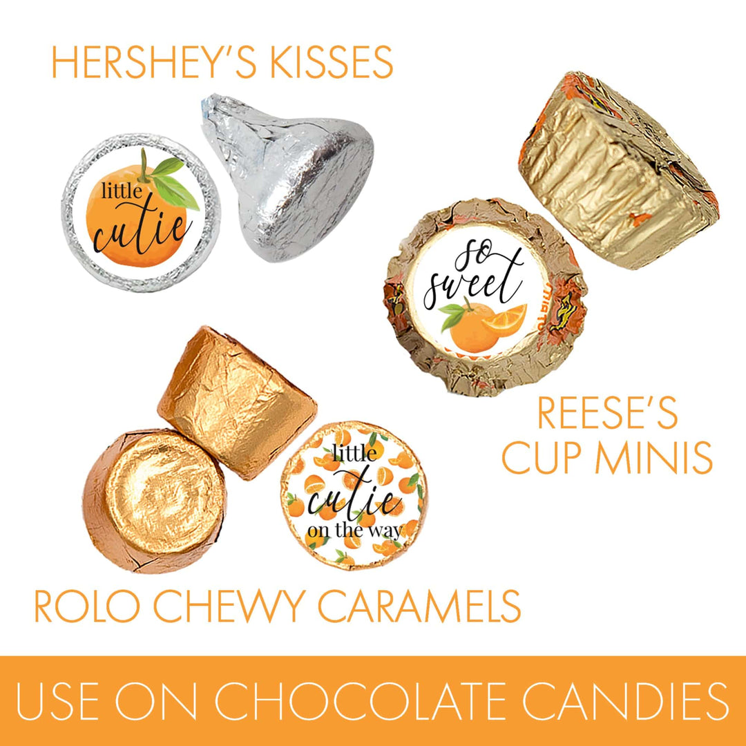 Little Cutie: Baby Shower Favor Stickers - Fits on Hershey's Kisses - 180 Stickers - Distinctivs Party