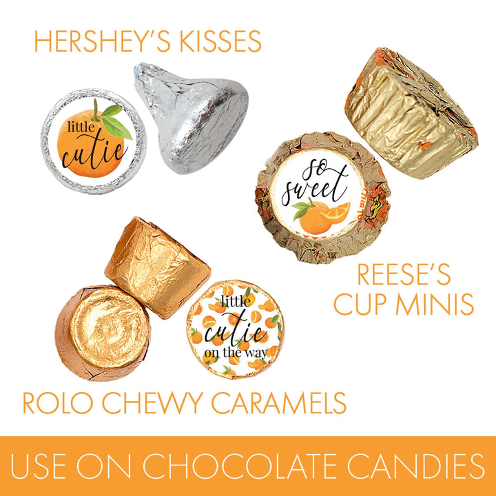 Little Cutie: Baby Shower Favor Stickers - Fits on Hershey's Kisses - 180 Stickers - Distinctivs Party
