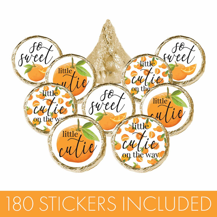 Little Cutie: Baby Shower Favor Stickers - Fits on Hershey's Kisses - 180 Stickers - Distinctivs Party