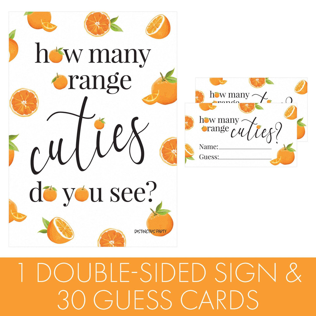 Little Cutie: Baby Shower Game - How Many Orange Cuties Do You See? - Distinctivs Party