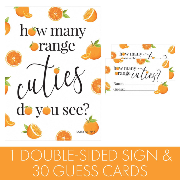 Little Cutie: Baby Shower Game - How Many Orange Cuties Do You See? - Distinctivs Party