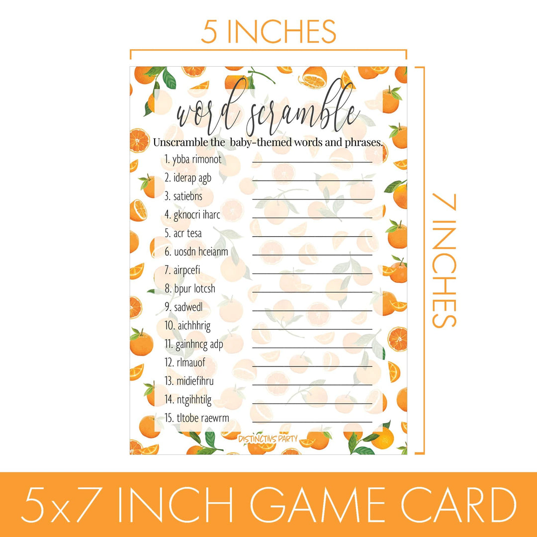 Little Cutie: Baby Shower Game - What's On Your Phone and Word Scramble - Two Game Bundle  - 20 Dual Sided Cards - Distinctivs Party