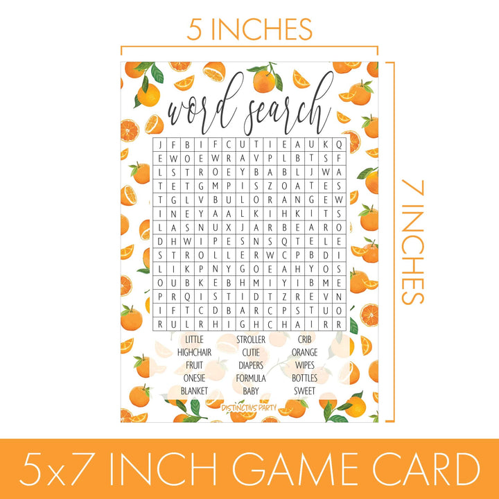 Little Cutie: Baby Shower Game: Word Search - 20 Cards - Distinctivs Party