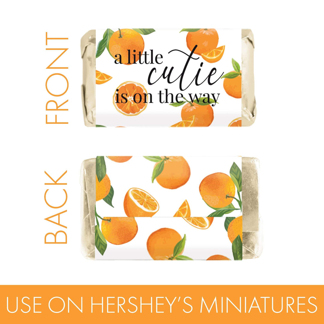 Little Cutie: Baby Shower - Hershey's Miniatures Candy Bar Wrappers Stickers - 45 Stickers - Distinctivs Party