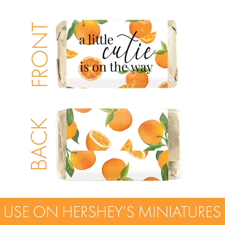 Little Cutie: Baby Shower - Hershey's Miniatures Candy Bar Wrappers Stickers - 45 Stickers - Distinctivs Party