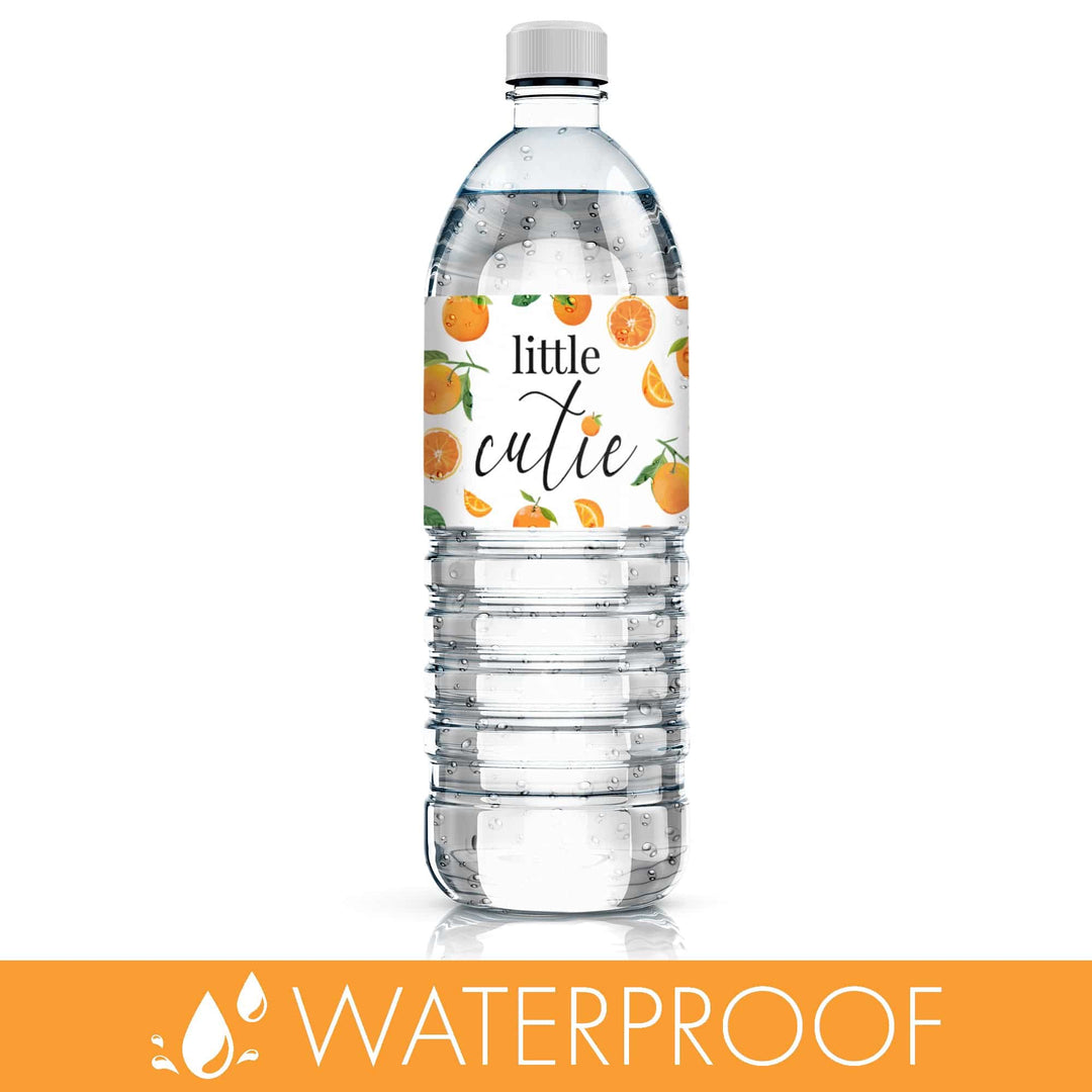 Little Cutie: Baby Shower Water Bottle Labels - 24 Stickers - Distinctivs Party