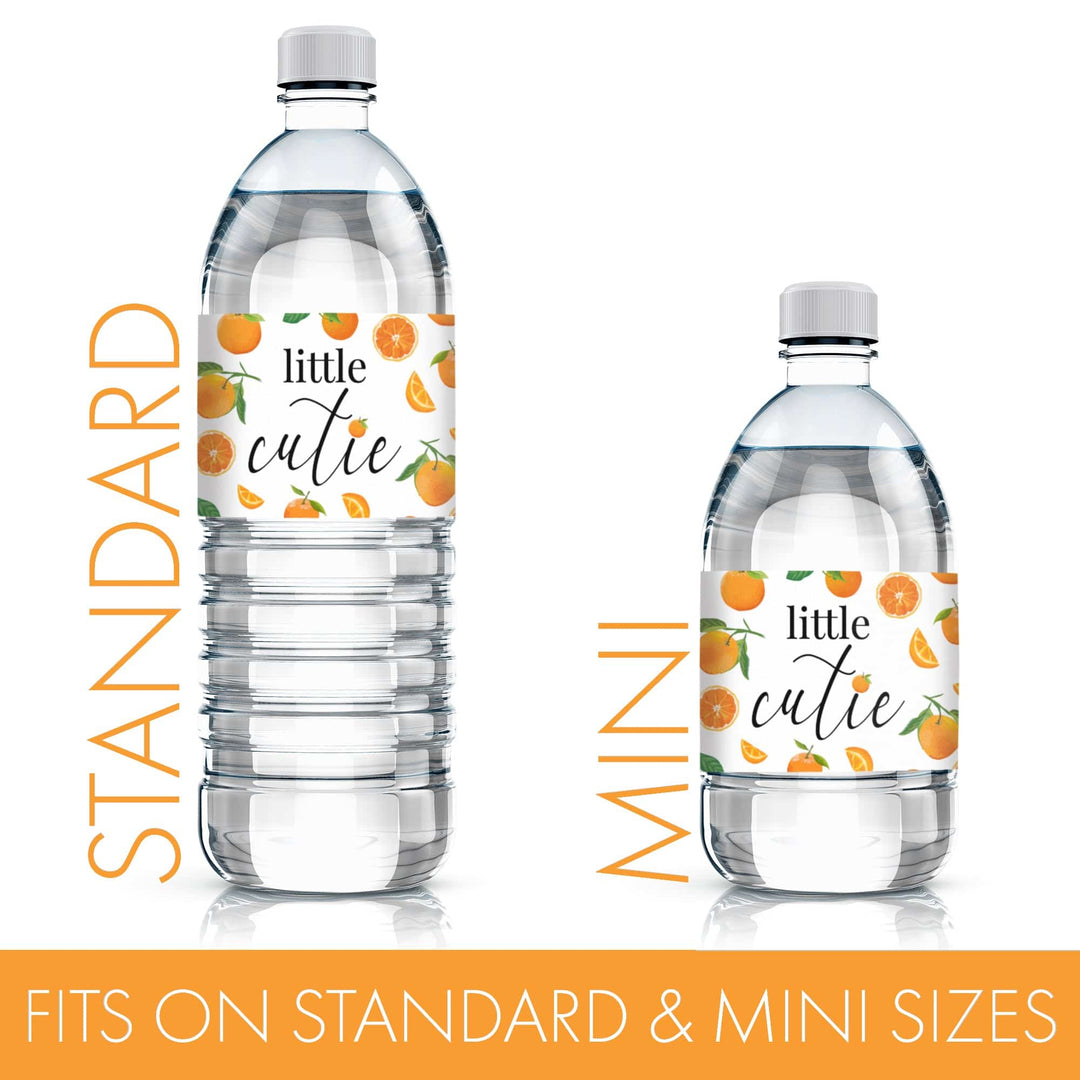Little Cutie: Baby Shower Water Bottle Labels - 24 Stickers - Distinctivs Party