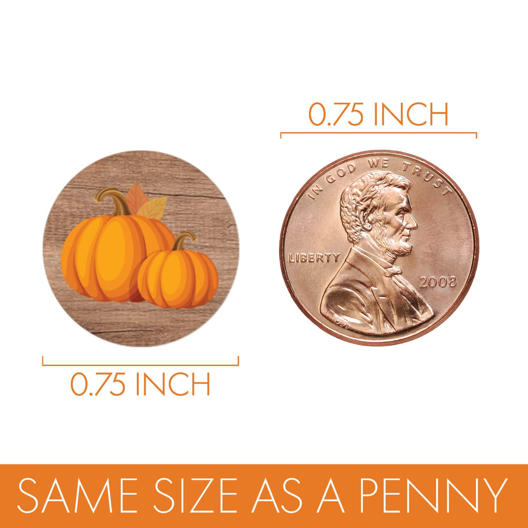 Little Pumpkin: Rustic Orange - Baby Shower Stickers - Fits on Hershey's Kisses - 180 Stickers - Distinctivs Party