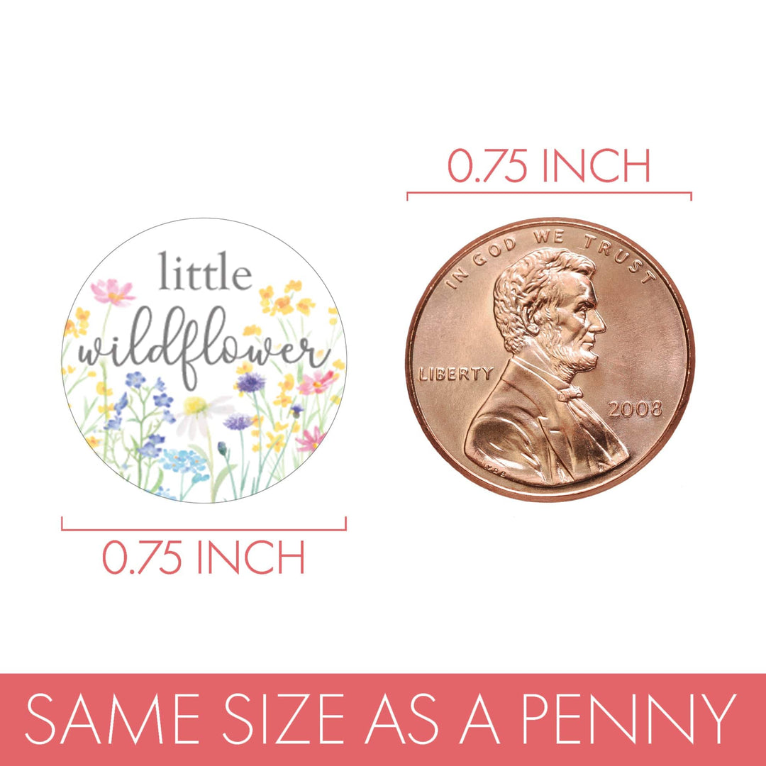 Little Wildflower: Baby Shower for Girl Kisses Candy Stickers - Spring -  180 Floral Party Favor Stickers - Distinctivs Party