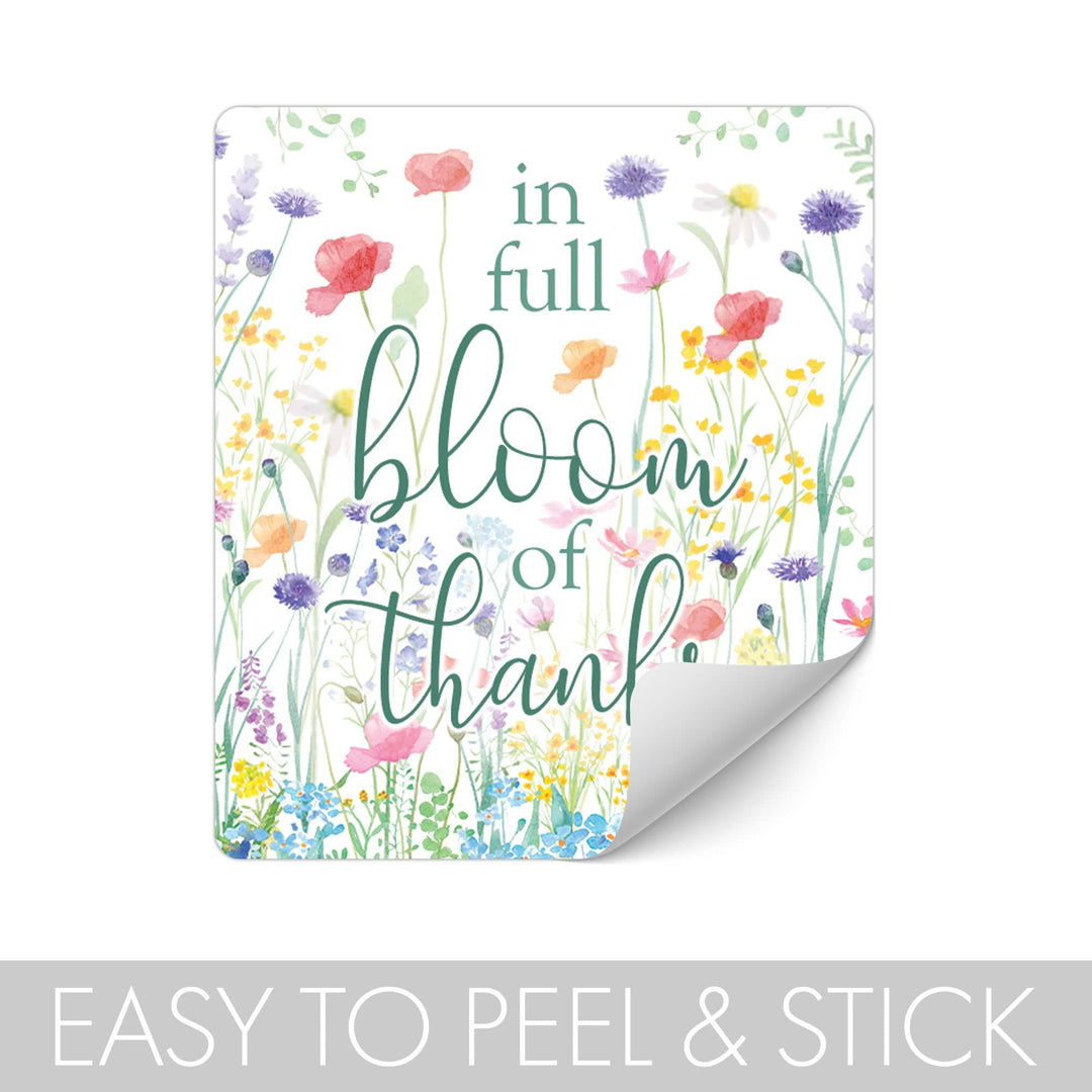 Little Wildflower: Baby Shower Popcorn Bag Stickers | Spring Baby Shower Snack Bag Chip Labels - Distinctivs Party