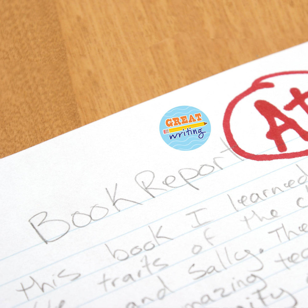 Motivational Teacher Reward Stickers for Students: Writing and Literature (1,080 Stickers) - Distinctivs Party