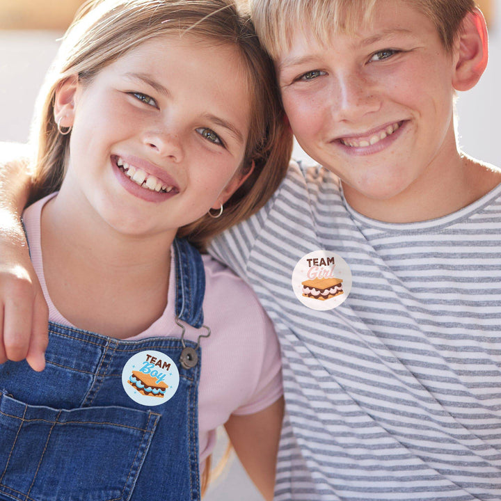 Smore Love: Gender Reveal Party - Girl or Boy  - 40 Stickers - Distinctivs Party