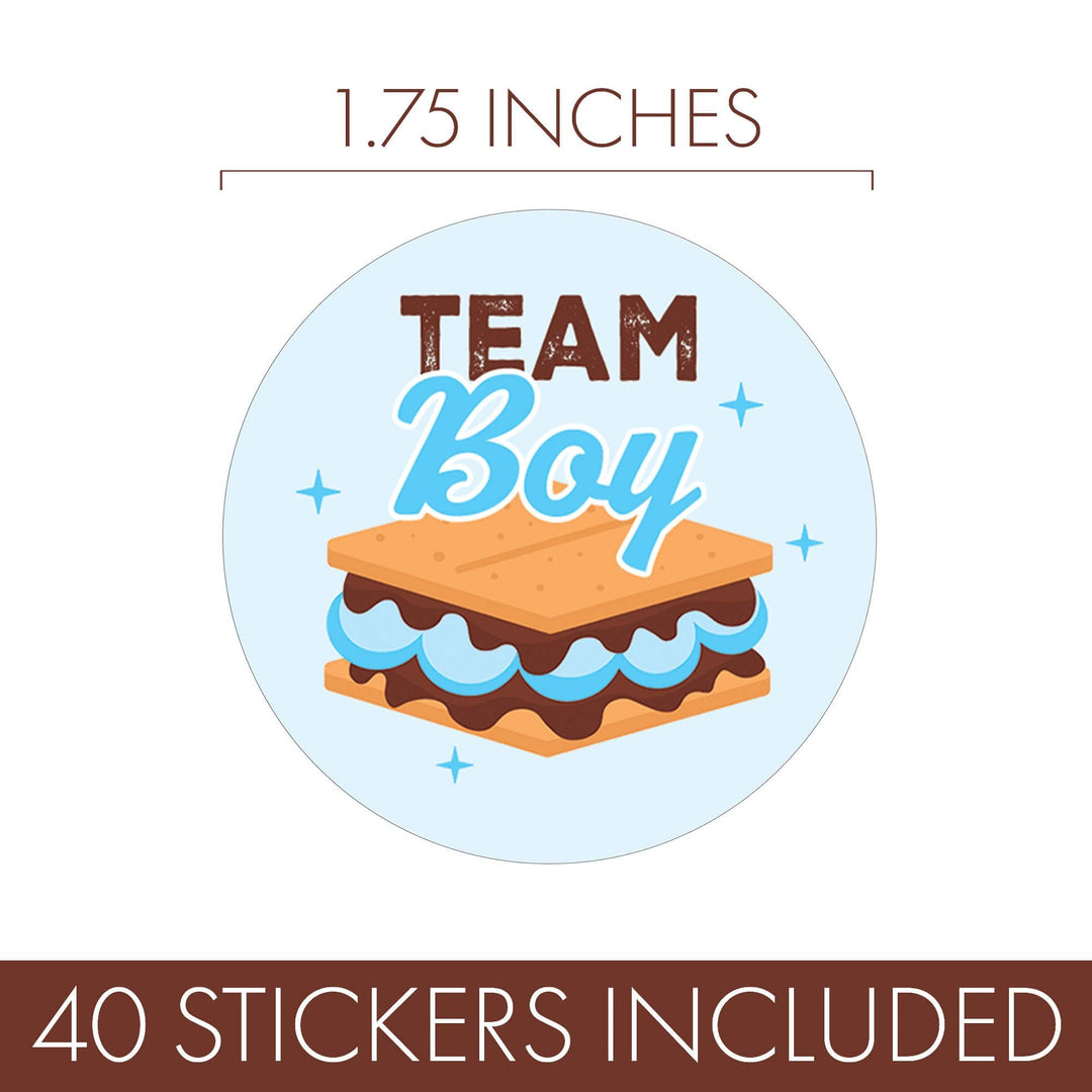 Smore Love: Gender Reveal Party - Girl or Boy  - 40 Stickers - Distinctivs Party