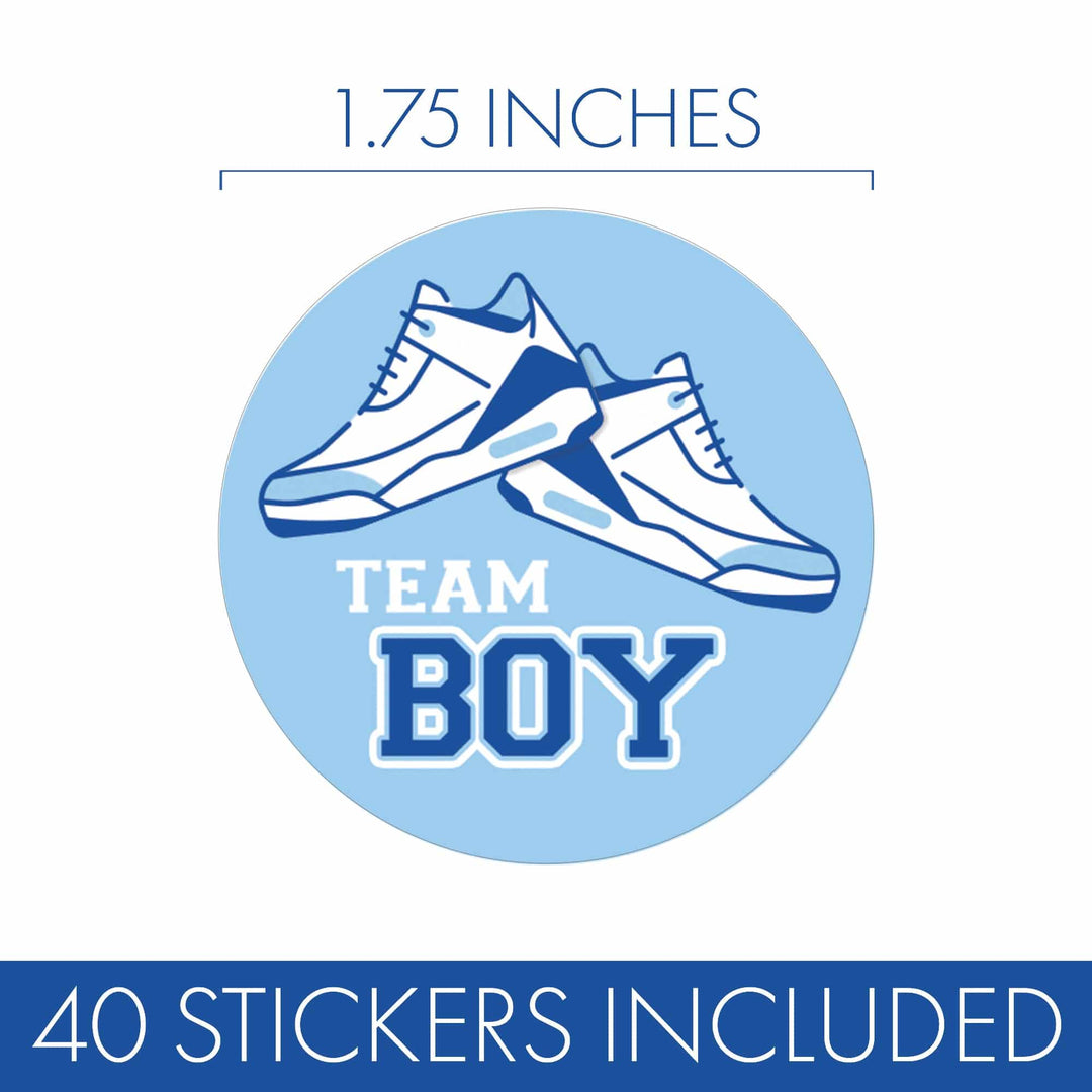 Sneakers: Gender Reveal Party - Team Boy or Team Girl - 40 Stickers - Distinctivs Party