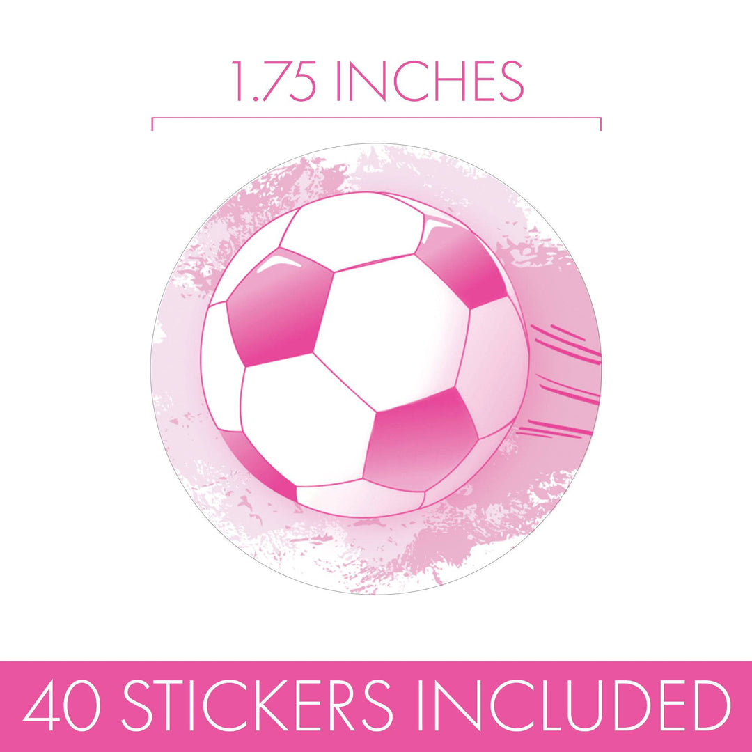 Soccer: Gender Reveal Party - Pink or Blue - 40 Stickers - Distinctivs Party