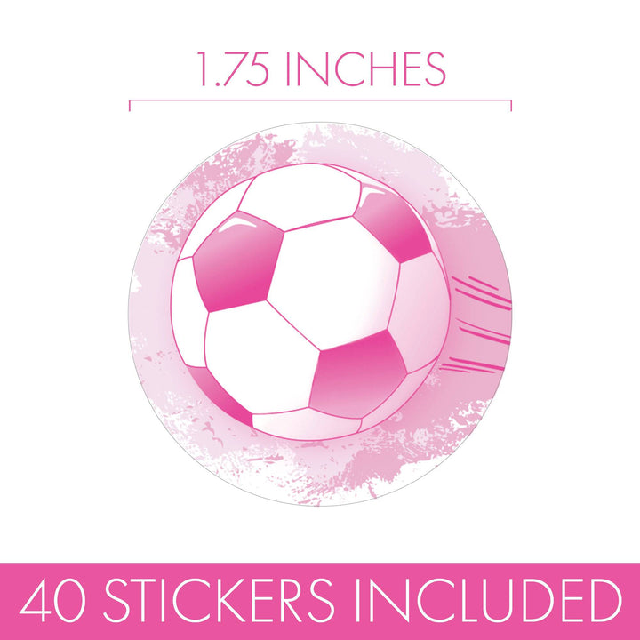 Soccer: Gender Reveal Party - Pink or Blue - 40 Stickers - Distinctivs Party