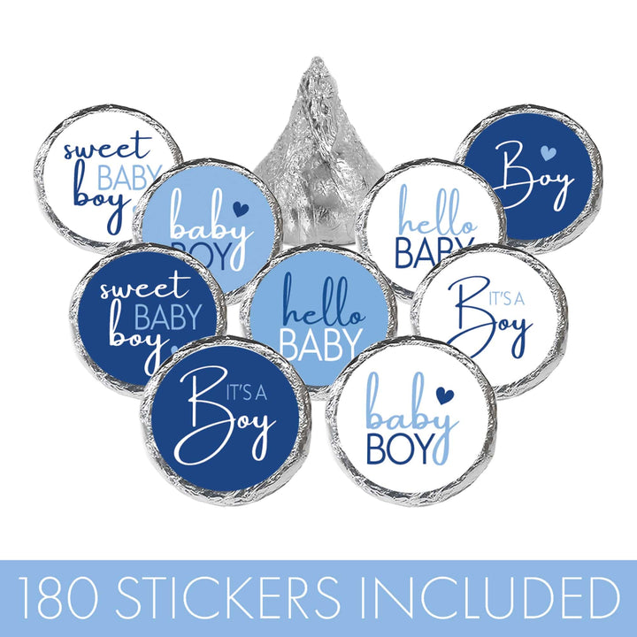 Sweet Baby Boy: Blue - Baby Shower Party Favor Stickers - 180 Stickers - Distinctivs Party
