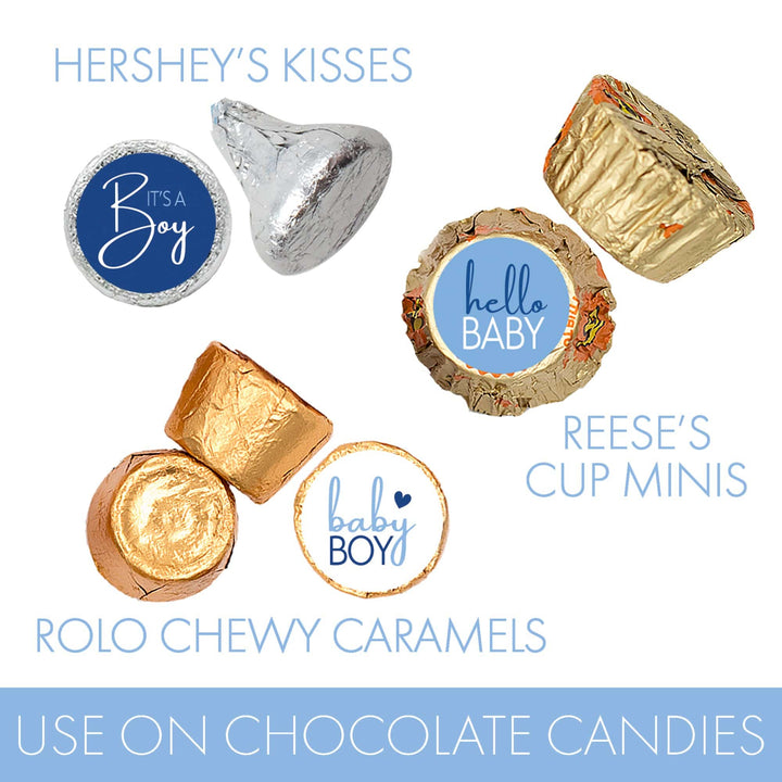 Sweet Baby Boy: Blue - Baby Shower Party Favor Stickers - 180 Stickers - Distinctivs Party