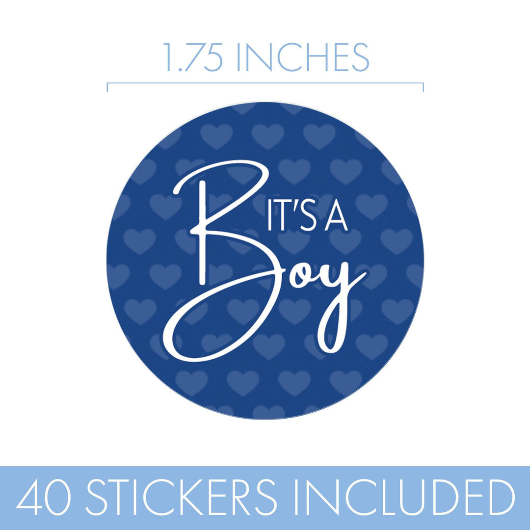Sweet Baby Boy: Blue -  Baby Shower Stickers  - 40 Stickers - Distinctivs Party