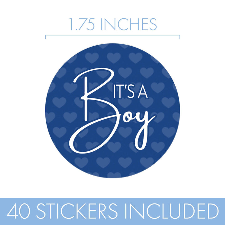 Sweet Baby Boy: Blue -  Baby Shower Stickers  - 40 Stickers - Distinctivs Party