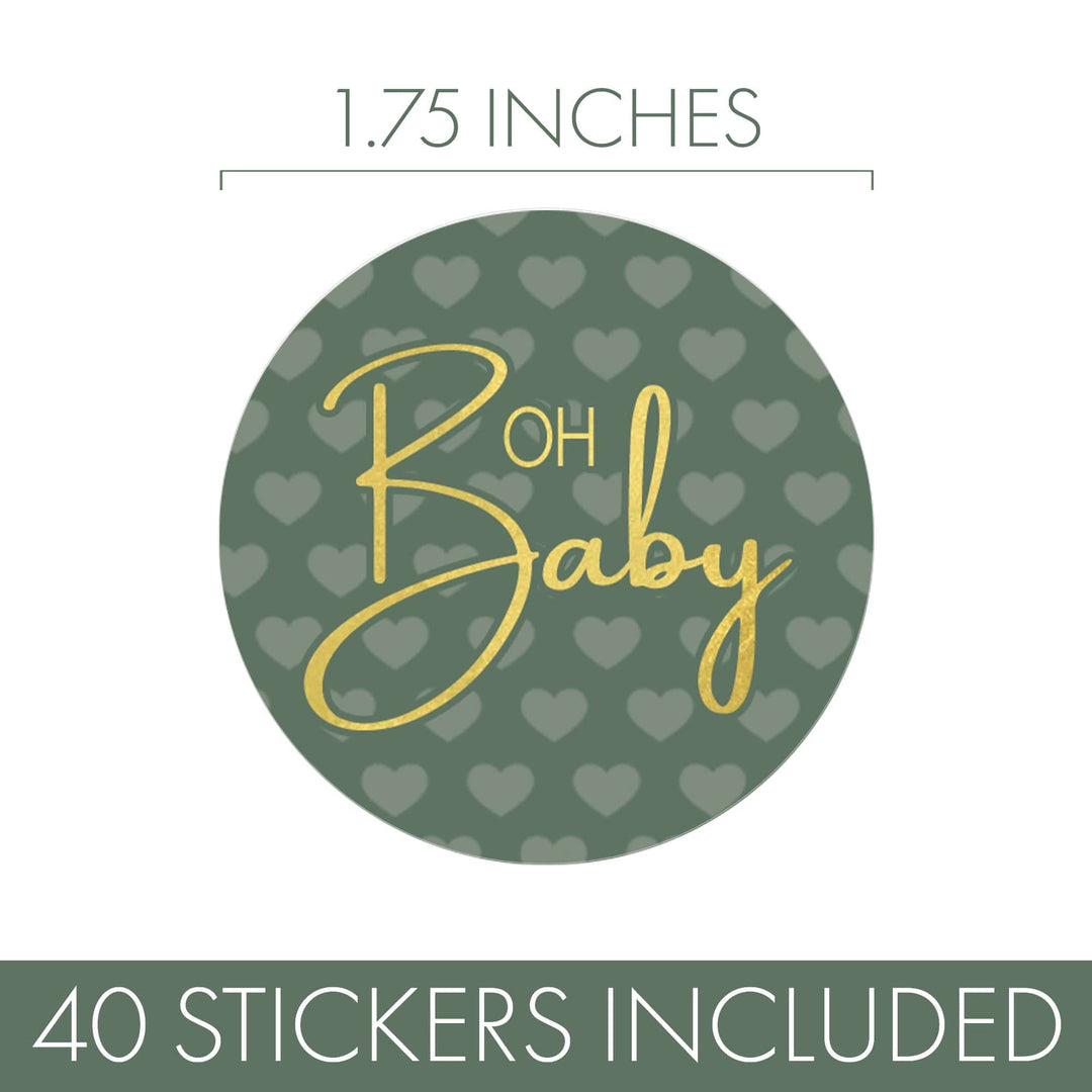Sweet Baby Gender Neutral: Green- Baby Shower Party Favor Stickers - 40 Labels - Distinctivs Party