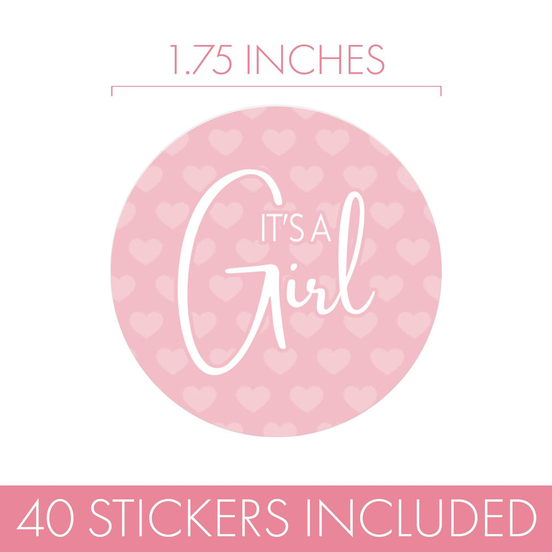 Sweet Baby Girl: Pink- Baby Shower Party Favor Stickers - 40 Labels - Distinctivs Party