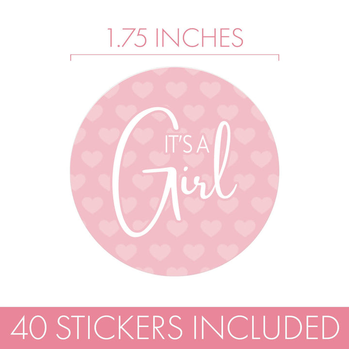 Sweet Baby Girl: Pink- Baby Shower Party Favor Stickers - 40 Labels - Distinctivs Party