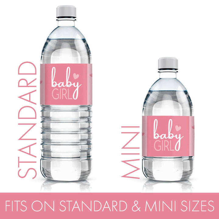 Sweet Baby Girl: Pink - Baby Shower Water Bottle Labels - 20 Stickers - Distinctivs Party