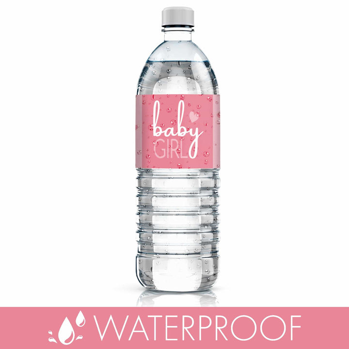 Sweet Baby Girl: Pink - Baby Shower Water Bottle Labels - 20 Stickers - Distinctivs Party