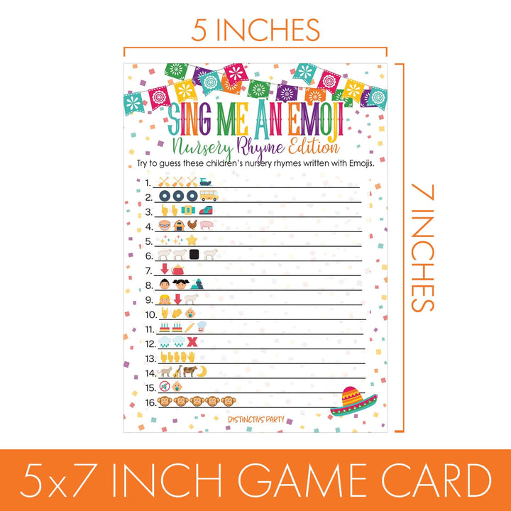 Taco 'Bout a Baby:  Baby Shower Game - Nursery Rhyme Emoji Game - 20 Cards - Distinctivs Party