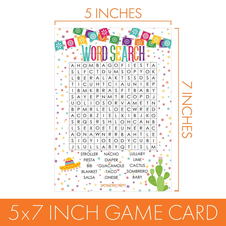 Taco 'Bout a Baby: Baby Shower Game - Word Search Baby Shower Party Game - 20 Cards - Distinctivs Party