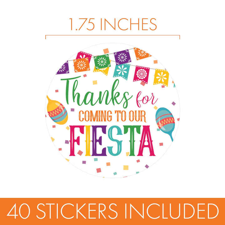 Taco 'Bout a Baby: Baby Shower - Thanks for Coming to Our Fiesta Stickers - 40 Stickers - Distinctivs Party
