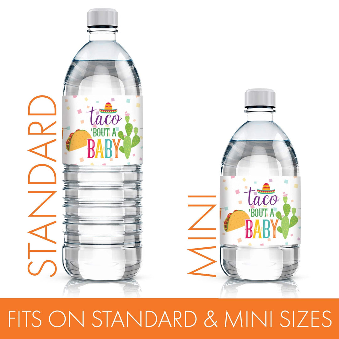 Taco 'Bout a Baby: Baby Shower- Water Bottle Sticker Labels - 24 Stickers - Distinctivs Party