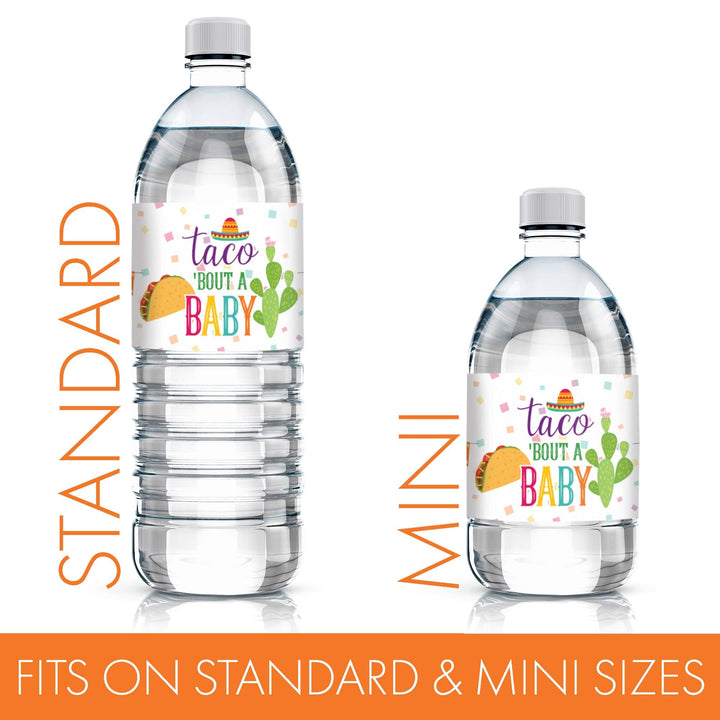 Taco 'Bout a Baby: Baby Shower- Water Bottle Sticker Labels - 24 Stickers - Distinctivs Party