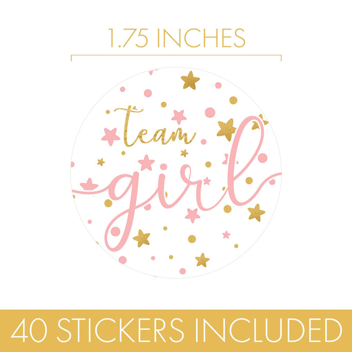 Twinkle Twinkle Little Star Gender Reveal Party - Team Boy or Girl - 40 Stickers - Distinctivs Party