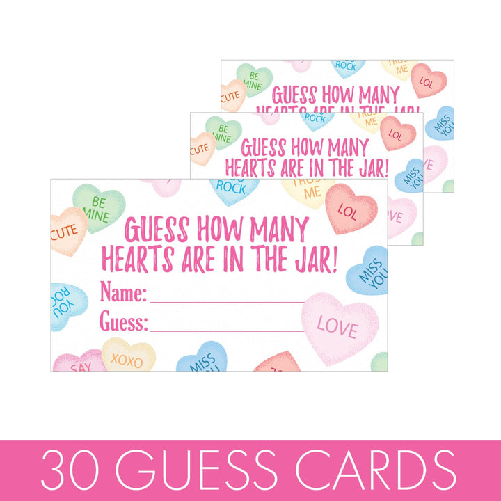 Valentine's Day Party Game: Guess How Many Candy Hearts in the Jar - Distinctivs Party